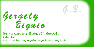 gergely bignio business card